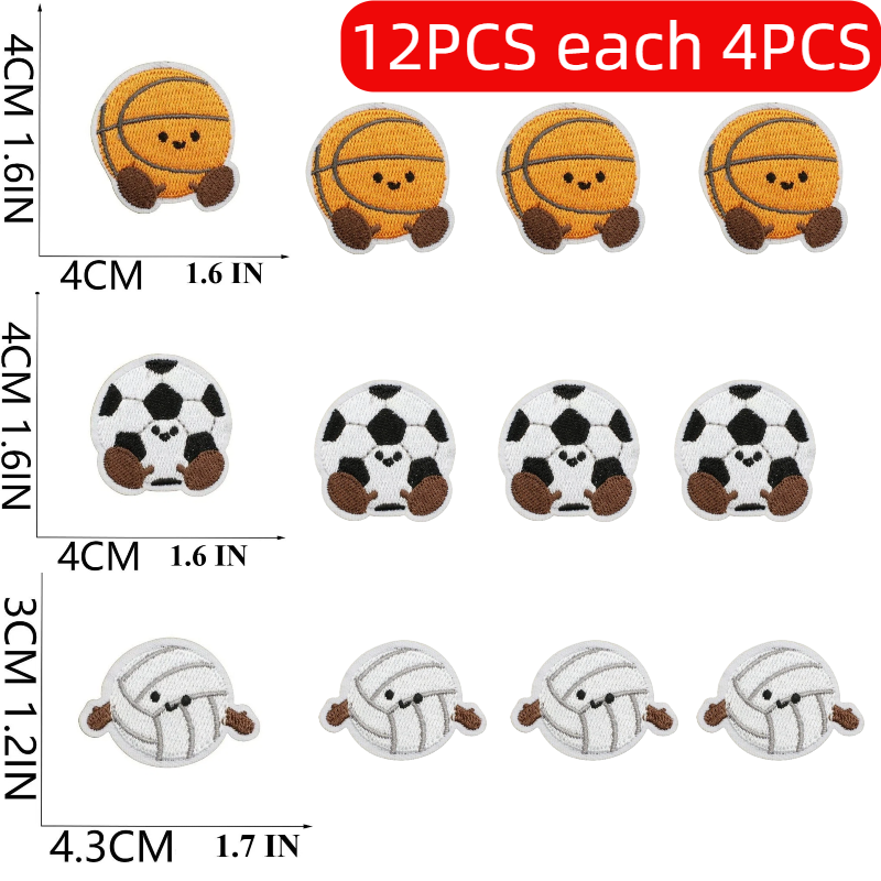 Badminton Center - Various Sports Designs Patches 10/12PCS Wholesale